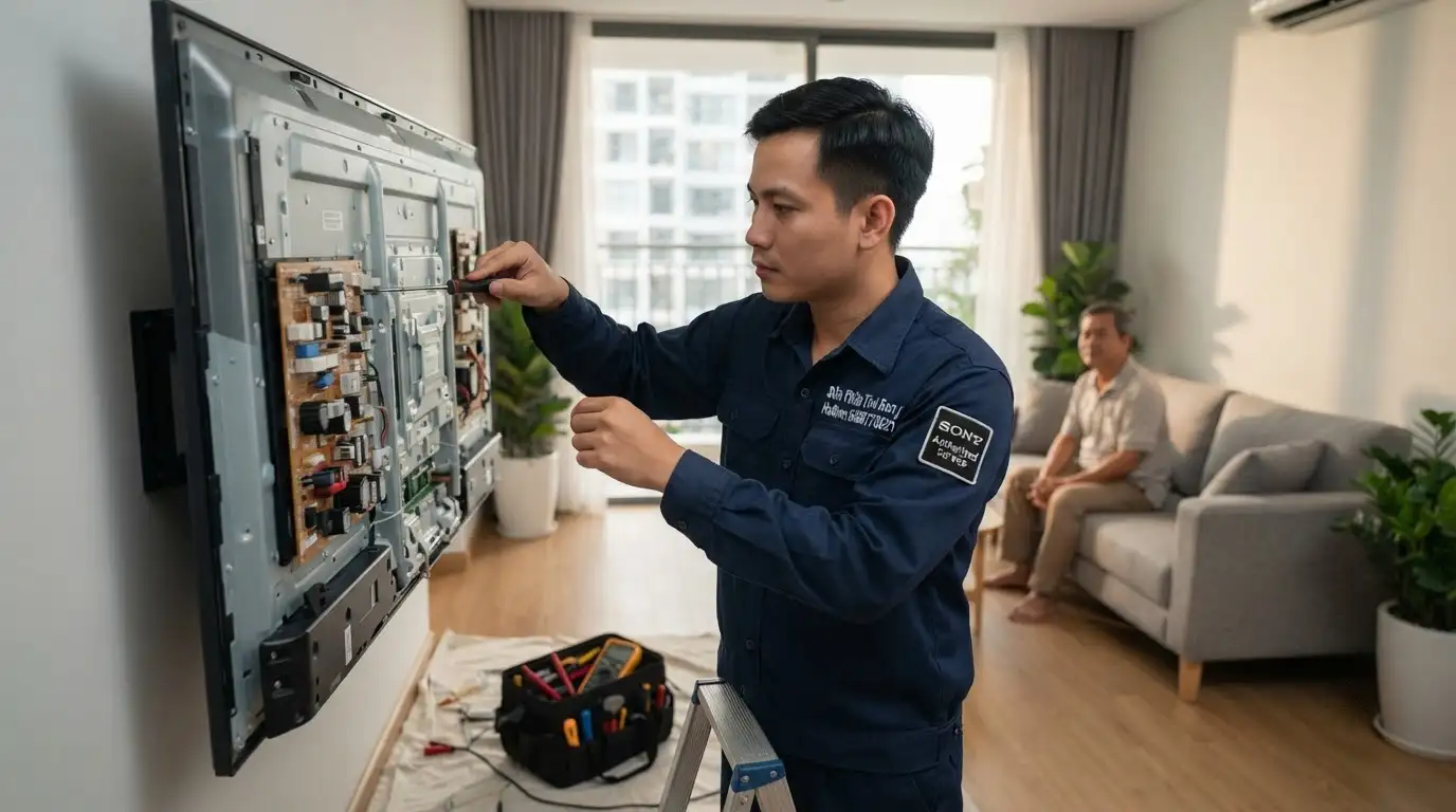 Thợ sửa tivi sony phường Bình Lợi Trung đo đạc linh kiện