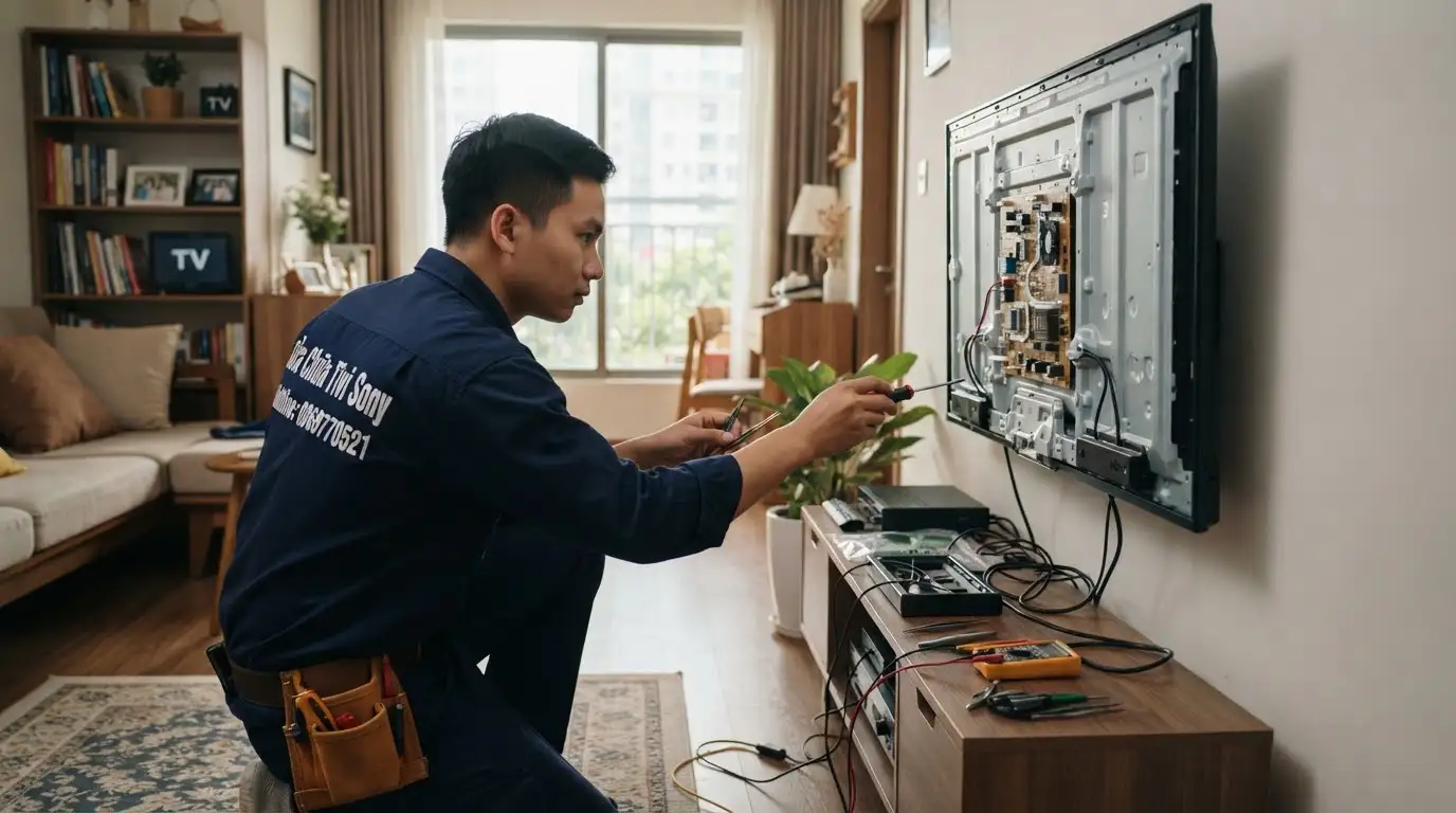 Thợ sửa tivi sony phường Bình Thạnh kiểm tra bo mạch
