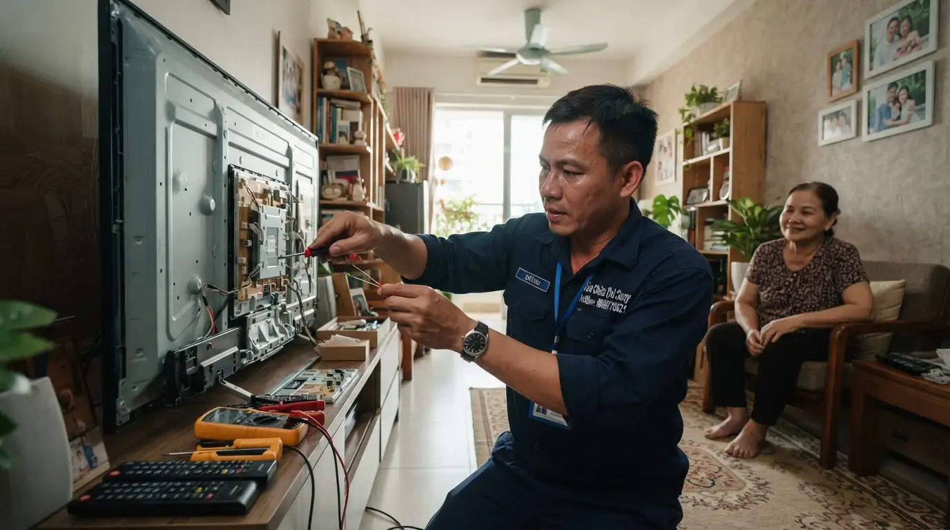 Thợ sửa tivi sony phường Chợ Quán kiểm tra bo mạch tận nơi