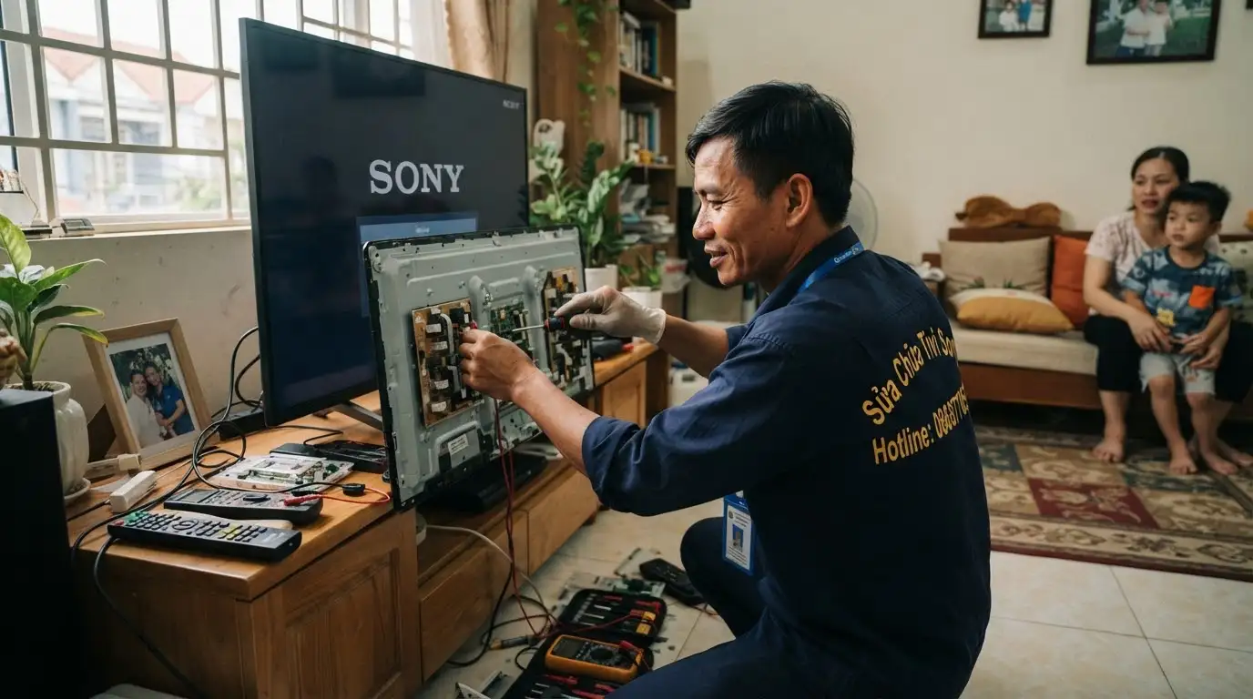 Quy trình sửa chữa tivi sony phường Tân Hòa chuyên nghiệp