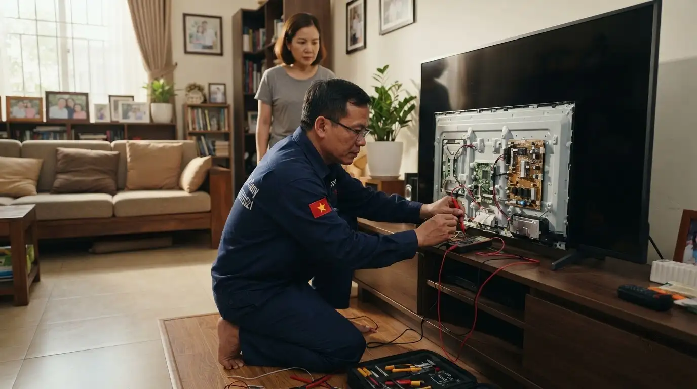 Thợ sửa tivi sony phường Tân Thới Hiệp đo đạc nguồn điện