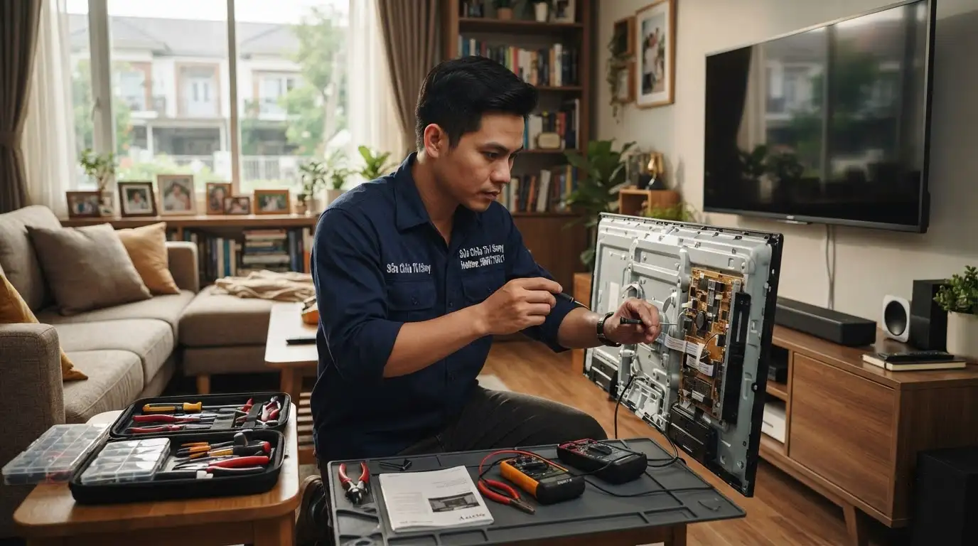 Thợ sửa tivi sony phường Tân Thuận đo đạc bo mạch chuyên sâu