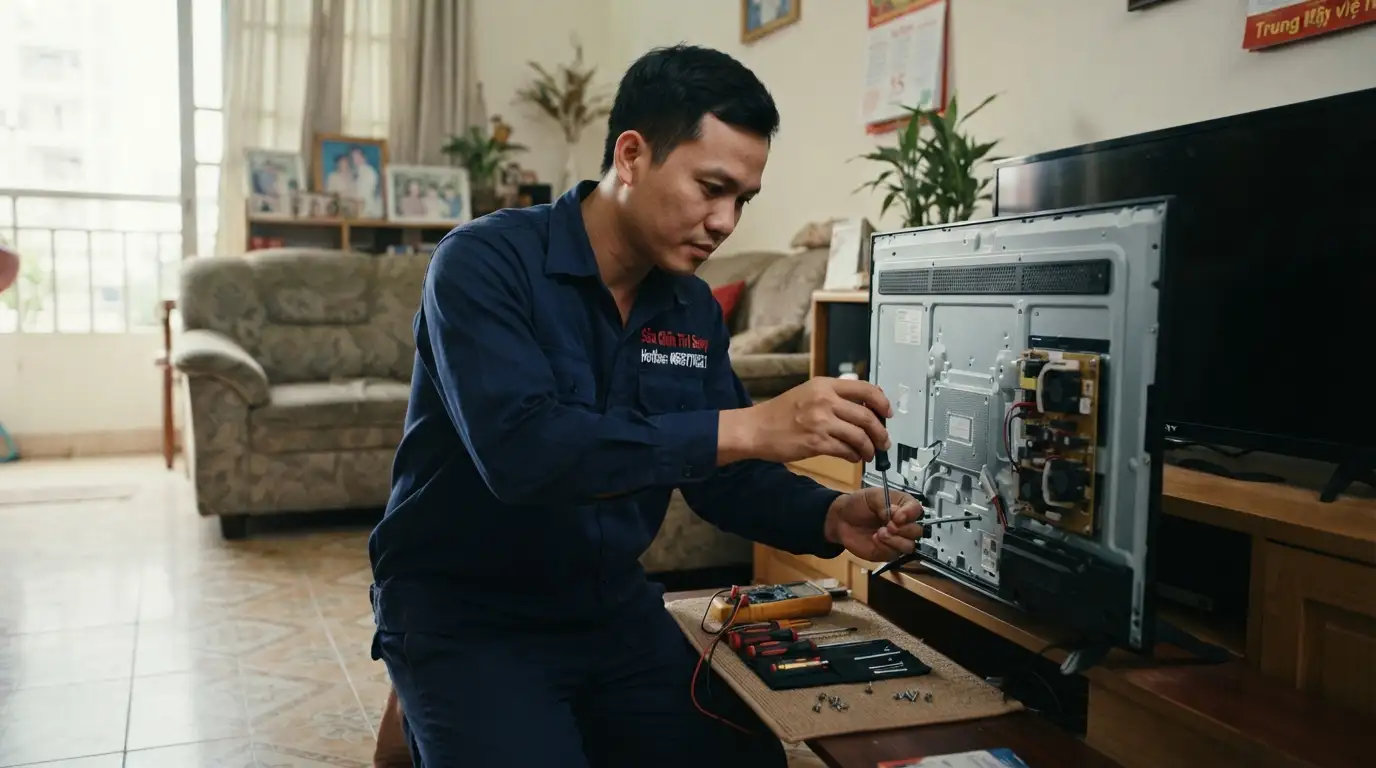 Dịch vụ sửa tivi sony phường Trung Mỹ Tây chuyên nghiệp
