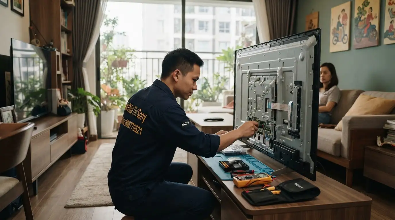 Thợ sửa tivi sony quận 1 kiểm tra thiết bị