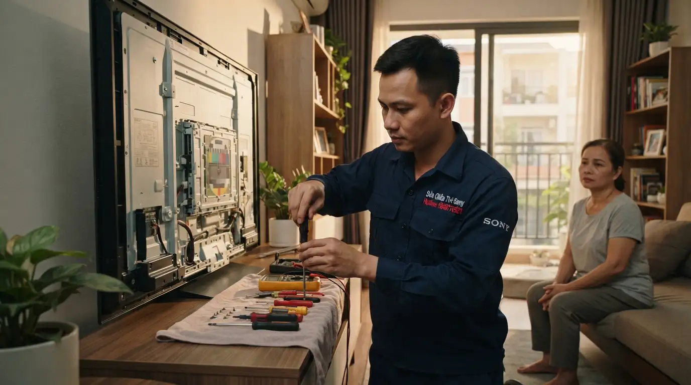 Quy trình đo đạc sửa tivi sony quận 12 chuyên nghiệp
