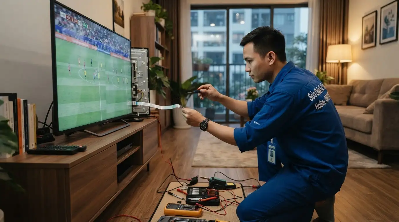 tivi sony bị chồng hình