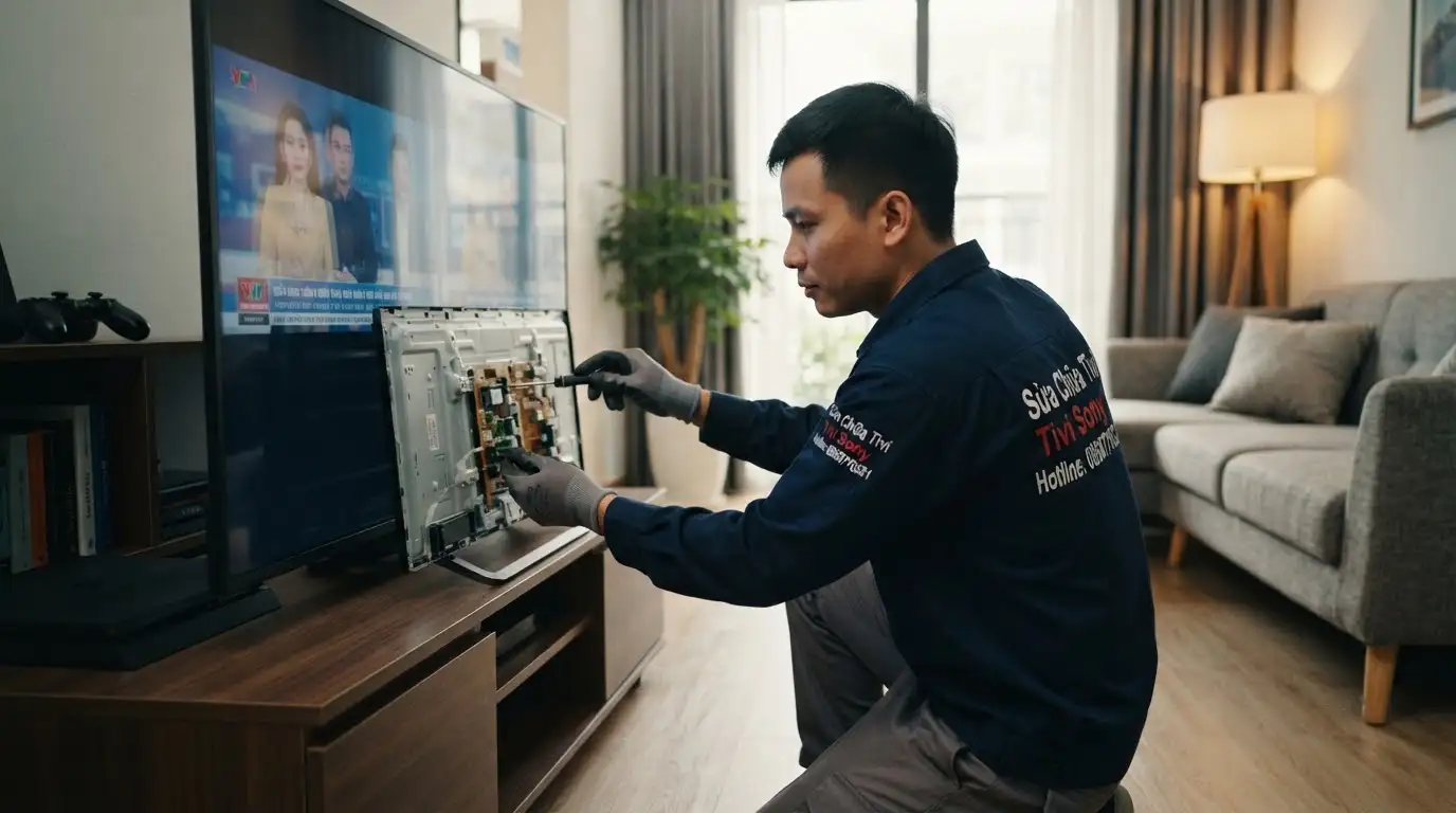 sửa tivi sony bị chồng hình