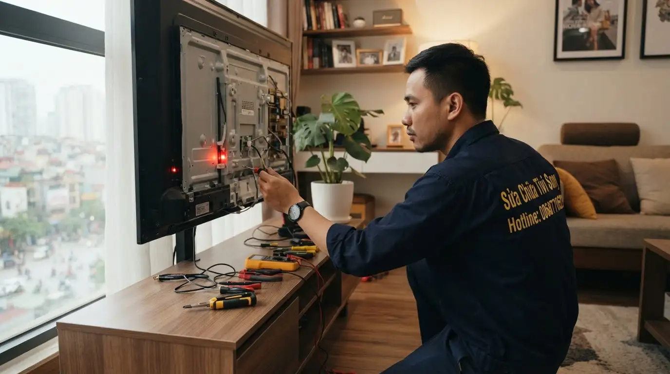 Hiện tượng tivi sony chớp đèn đỏ báo lỗi phần cứng