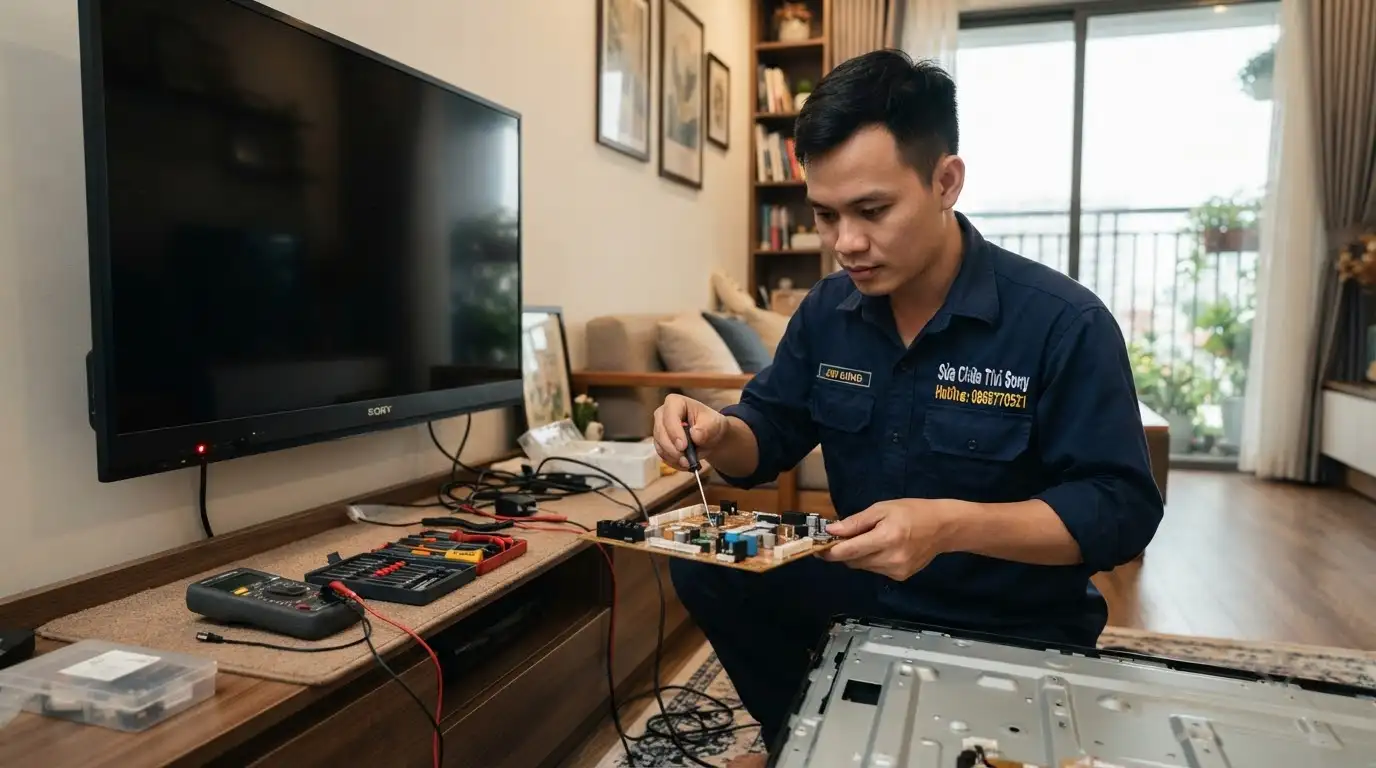Quy trình đo đạc kiểm tra bo mạch tivi Sony chớp đèn đỏ