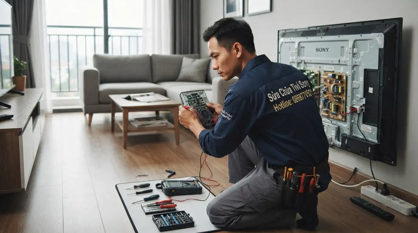 tivi sony chỉ có hình không tiếng