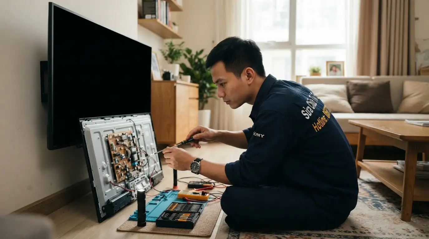quy trình thay thanh led tivi sony có tiếng mất hình