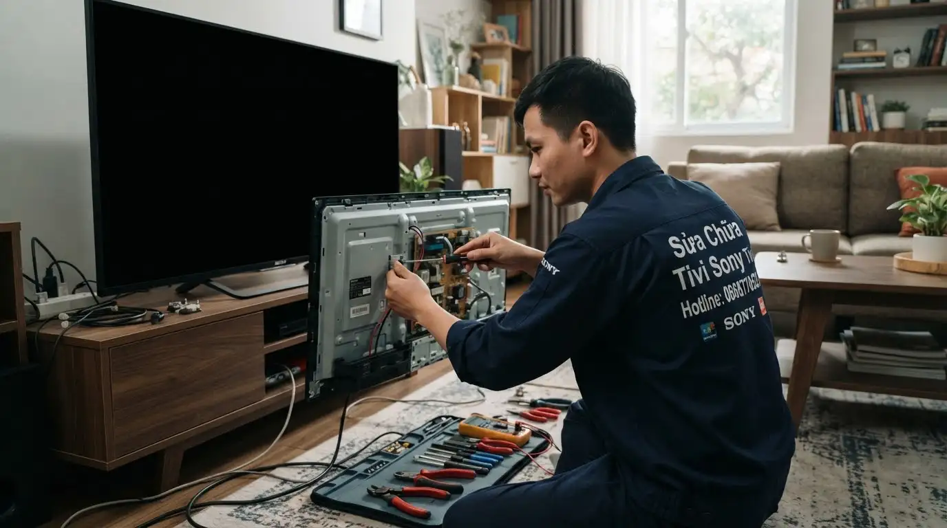 tivi sony đen màn hình nhưng vẫn có tiếng