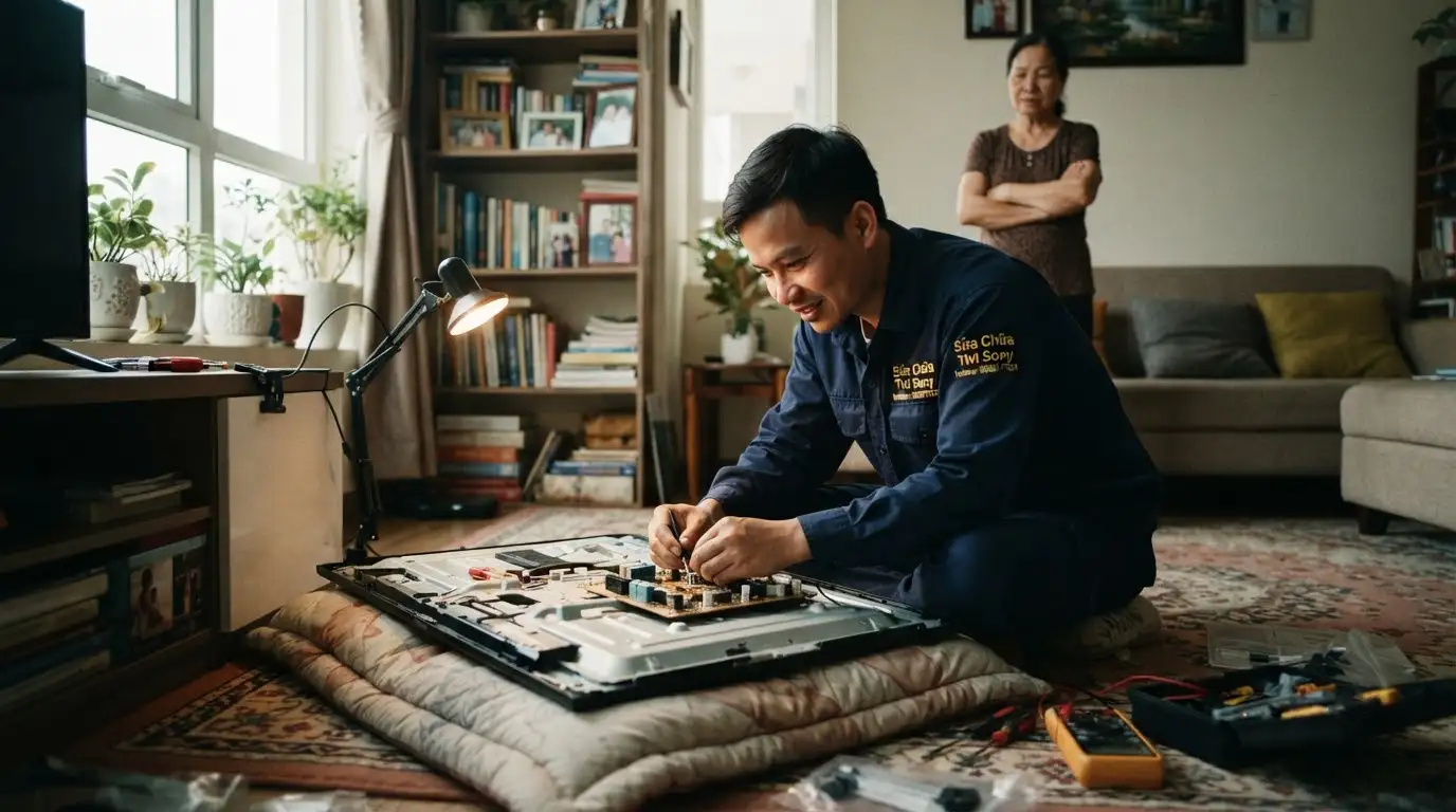 tivi sony hỏng loa âm thanh rè rách màng