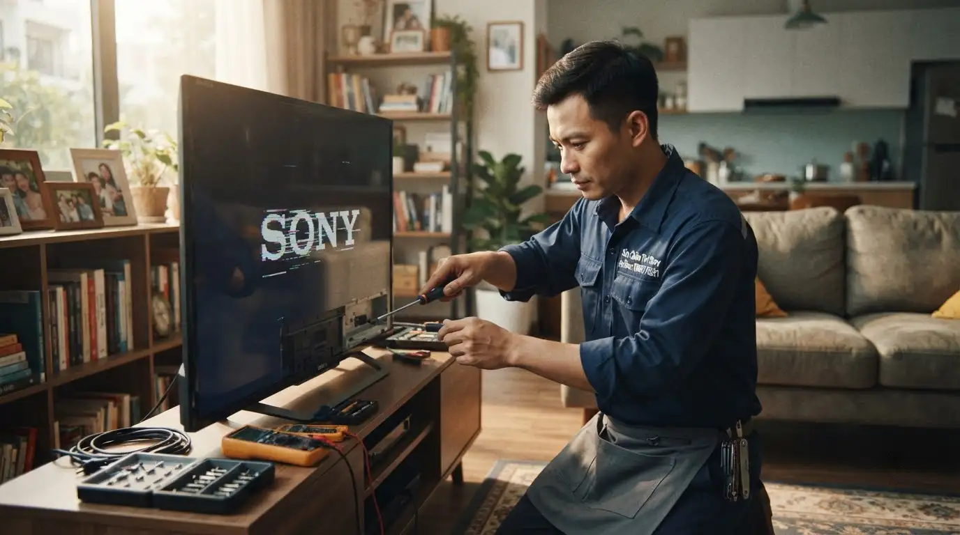 Hiện tượng tivi sony khởi động lại liên tục do lỗi phần cứng bo mạch