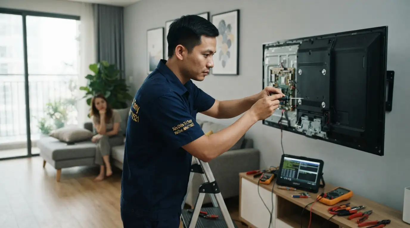 quy trình kiểm tra tivi sony không kết nối được wifi tại nhà