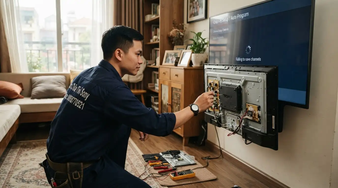 bảng giá sửa chữa tivi sony không lưu được chương trình