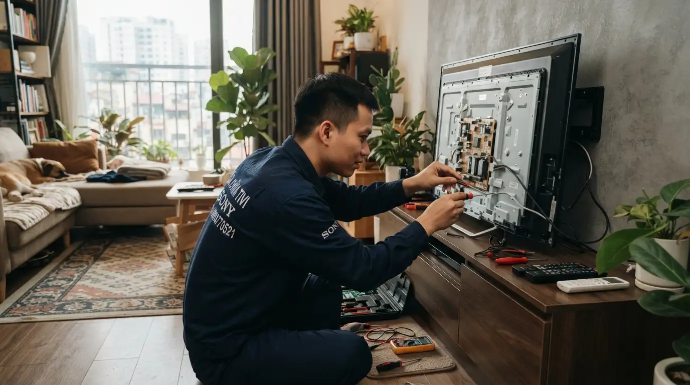 quy trình thiết lập dò đài tivi sony chuẩn kỹ thuật