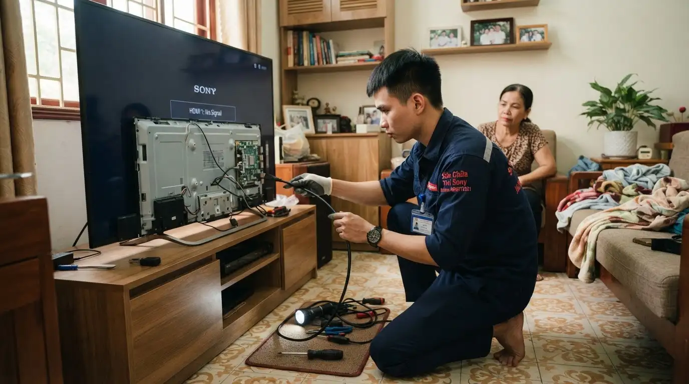 tivi sony không nhận cổng hdmi