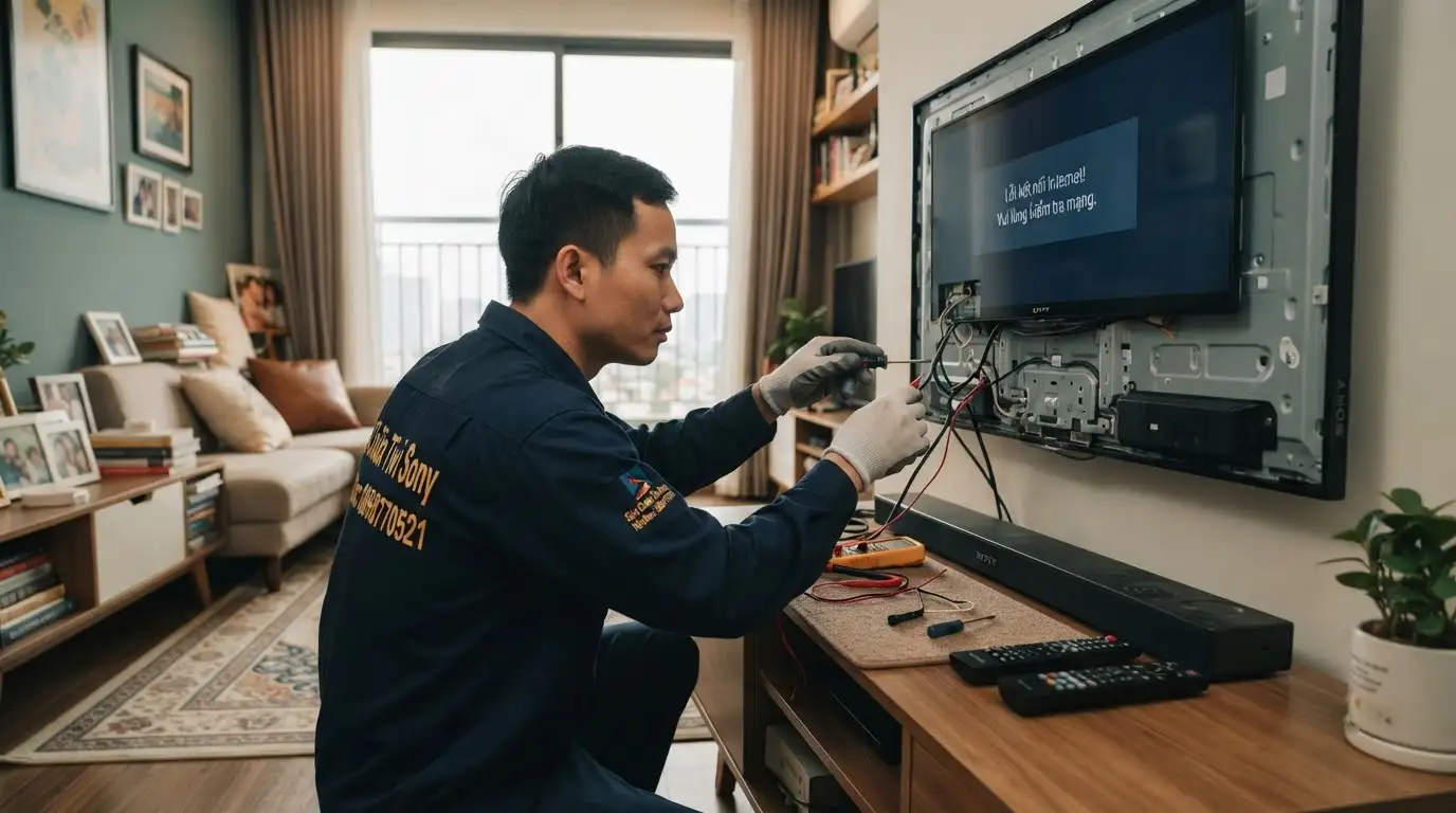 tivi sony không vào được internet kiểm tra kỹ thuật