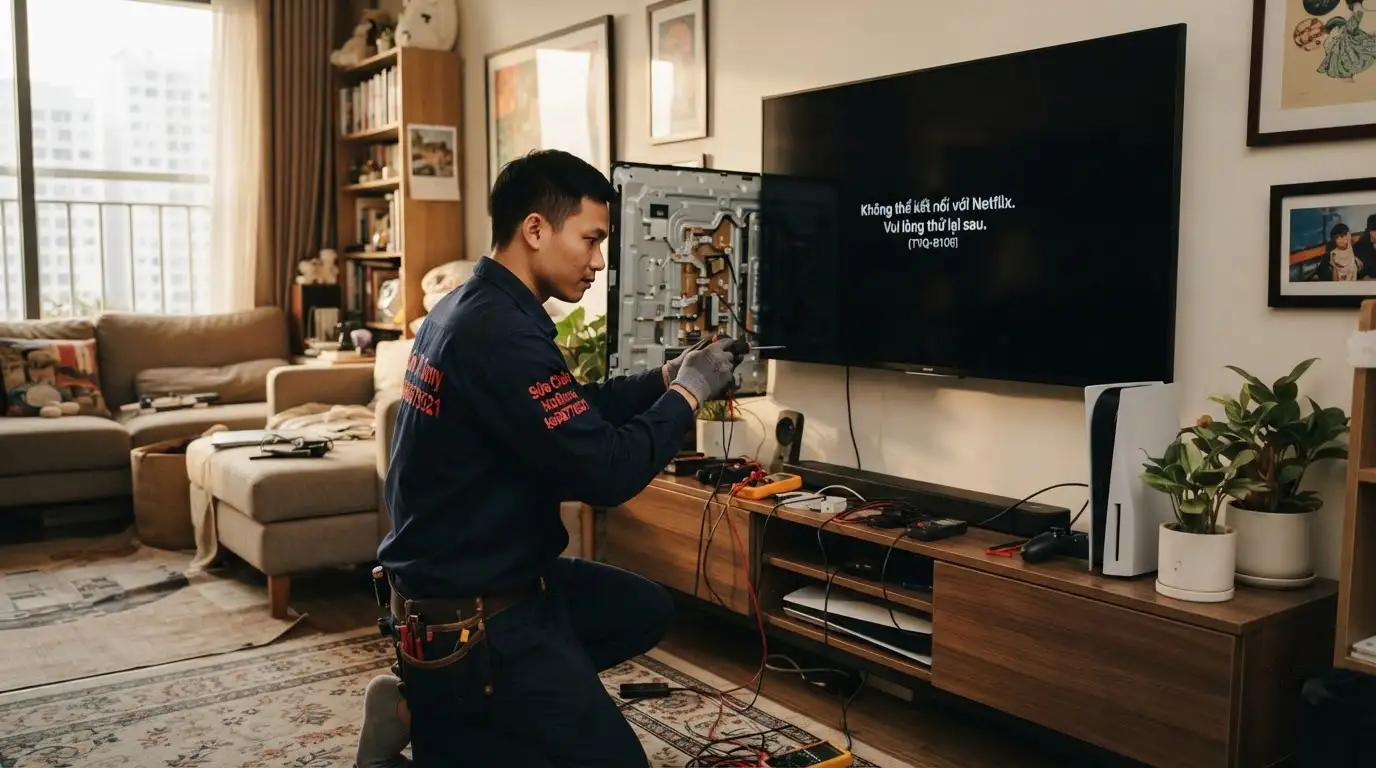Thao tác xóa bộ nhớ đệm khi tivi sony không vào được netflix