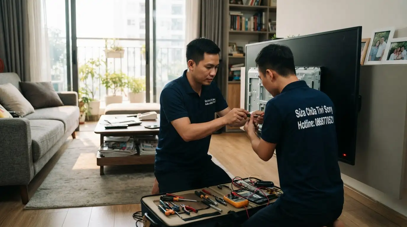 tivi sony lỗi bo nguồn nháy 2 đèn đỏ