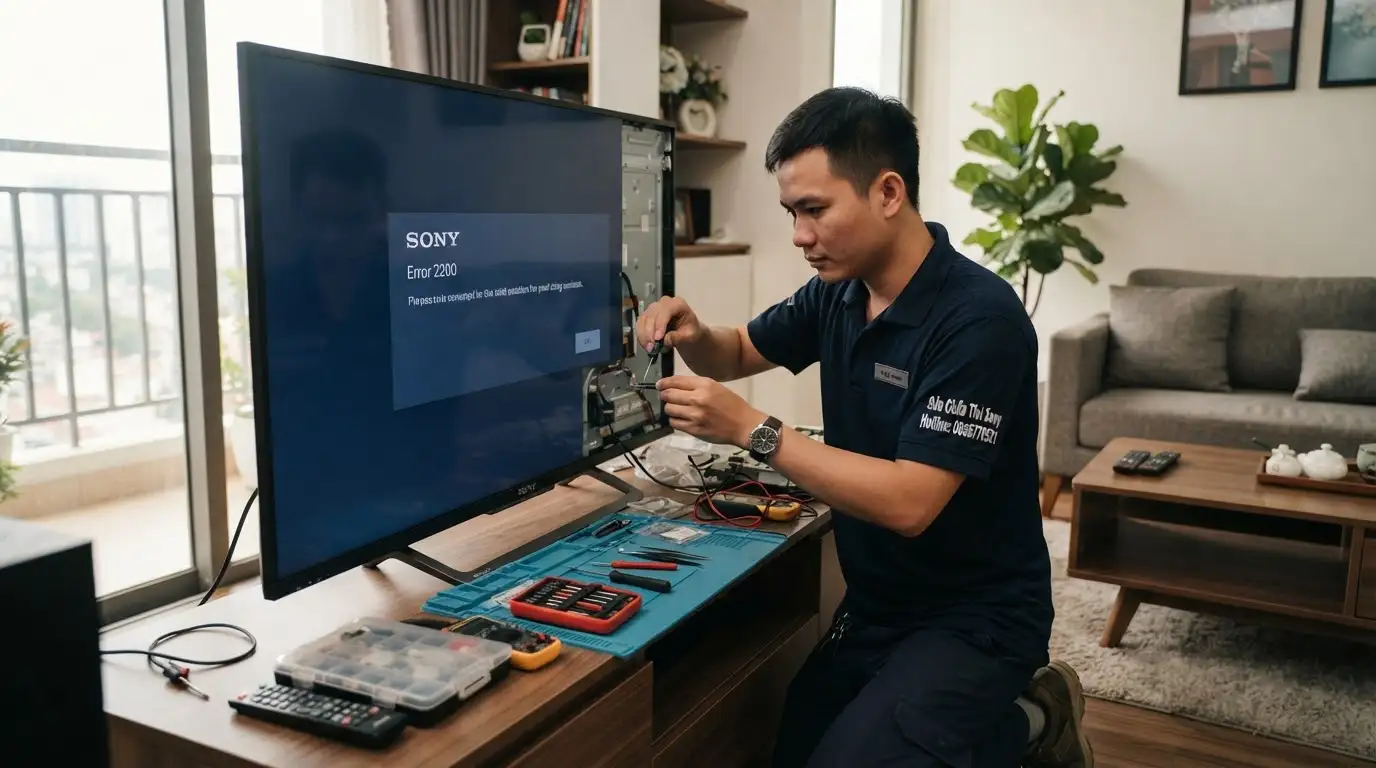 sửa tivi sony lỗi 2200 kết nối máy chủ