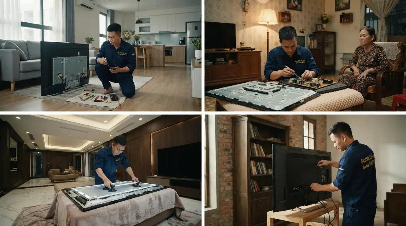quy trình kiểm tra bo cao áp tivi sony nháy 6 đèn đỏ