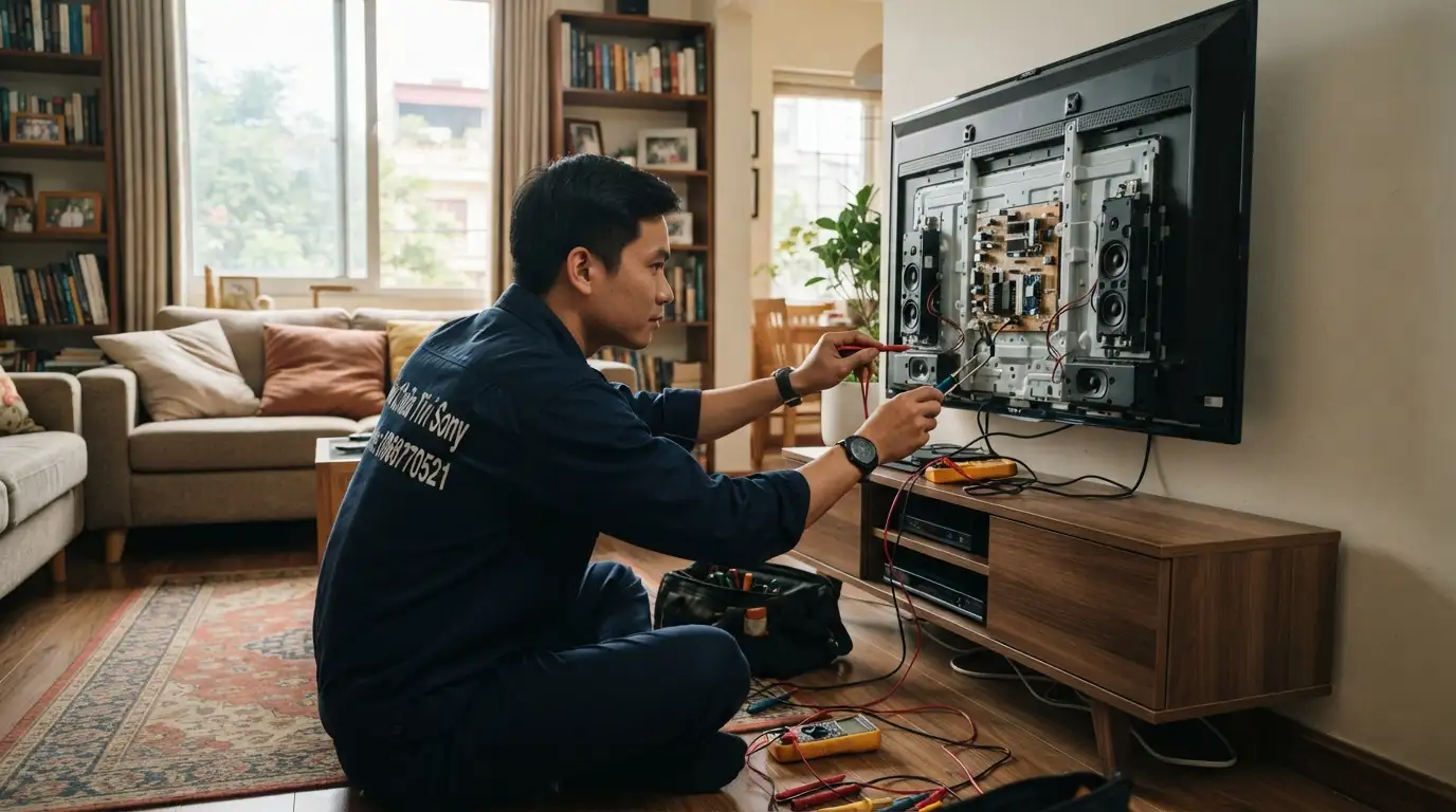 tivi sony mất âm thanh cách kiểm tra cài đặt loa ngoài