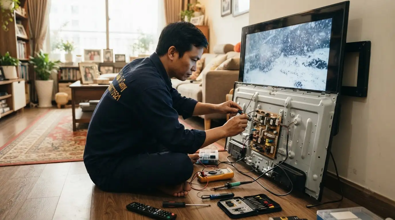 quy trình sửa tivi sony nguồn chập chờn