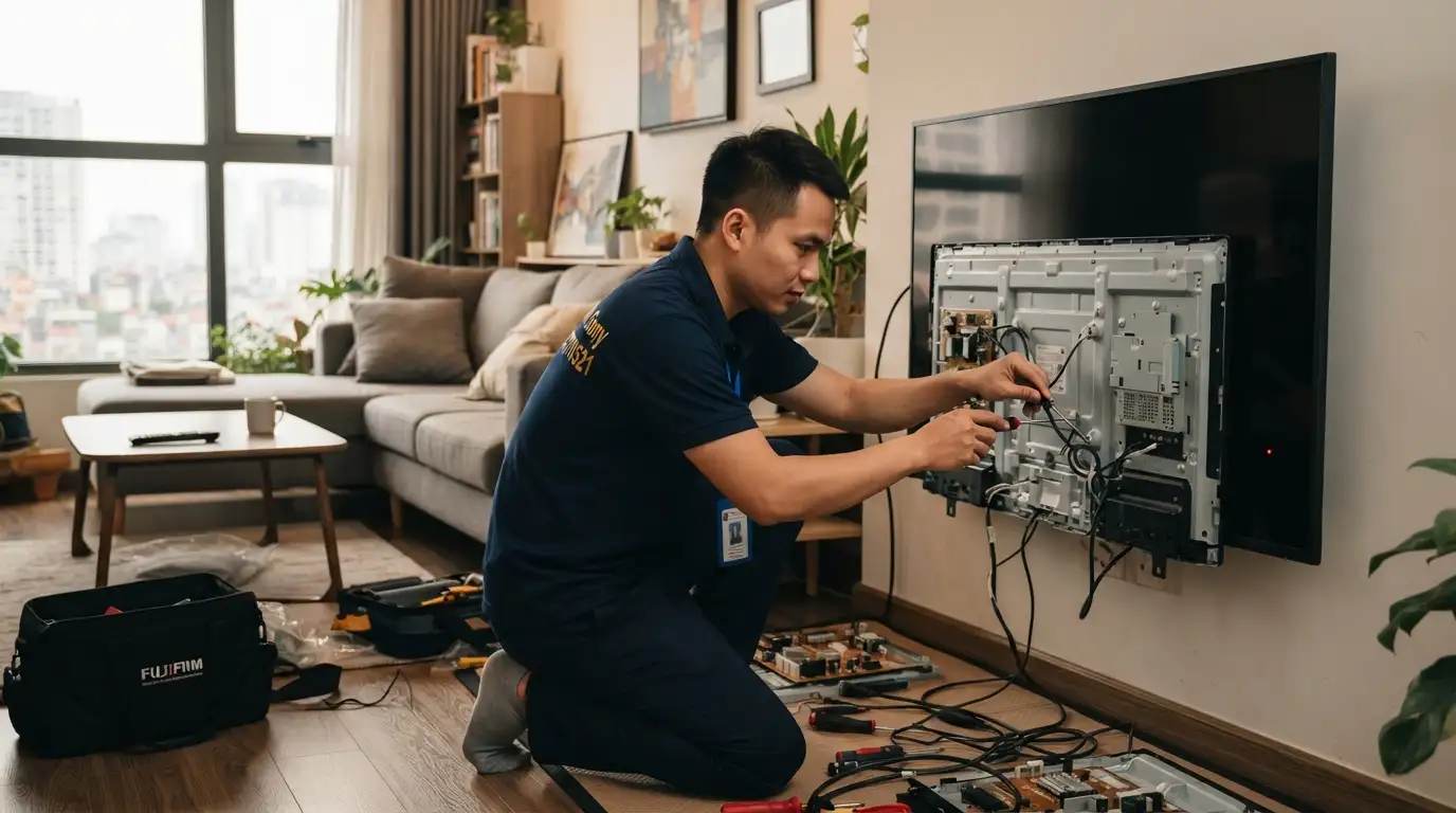 Sửa chữa thay thế bo mạch tivi sony lỗi panel màn hình nháy 5 lần