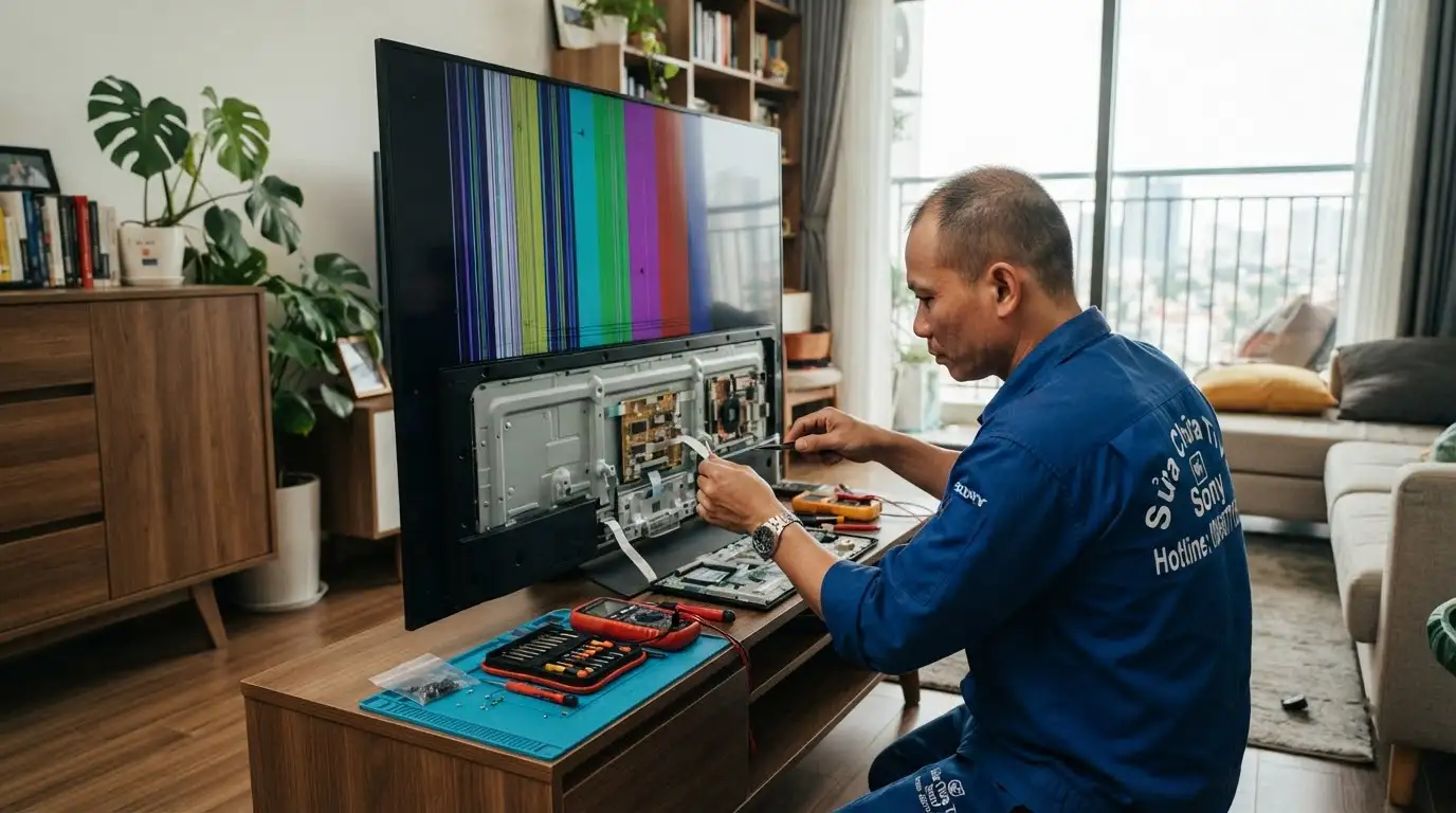 bảng giá sửa tivi sony sọc màn hình chi tiết