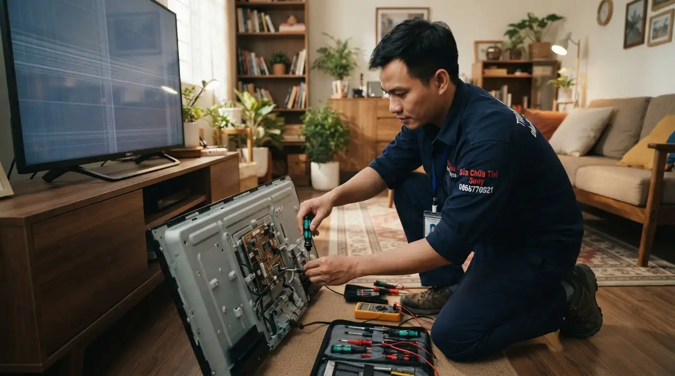 tivi sony sọc mờ màn hình