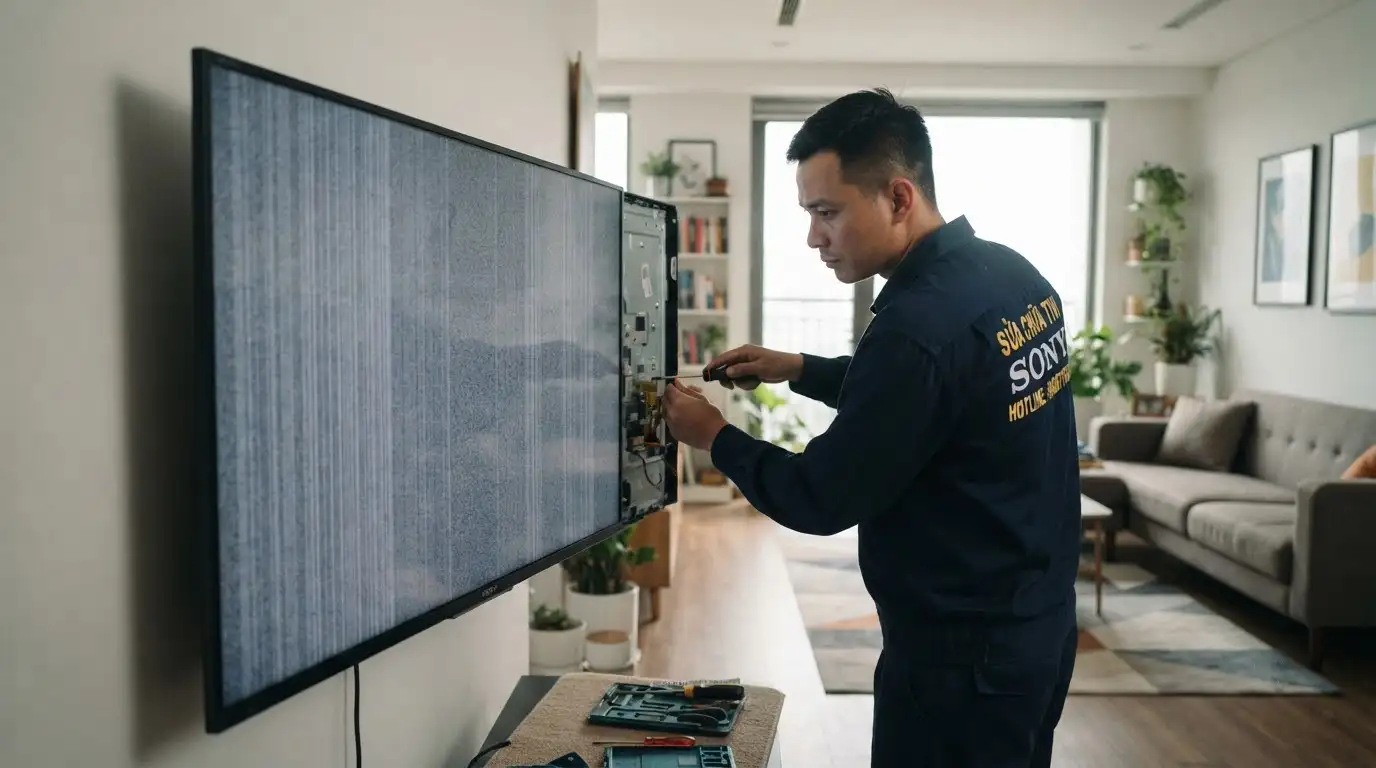 tivi sony sọc mờ màn hình kiểm tra panel