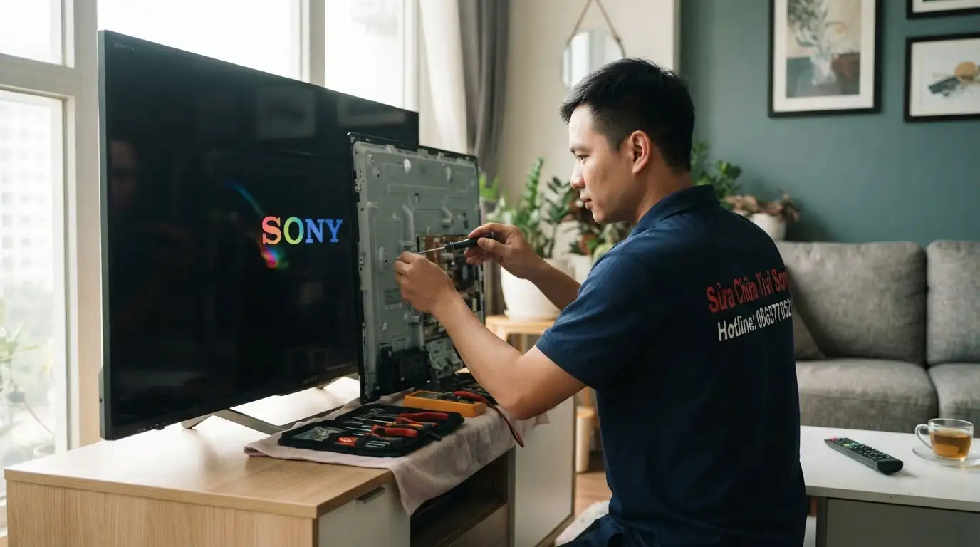 Thao tác hard reset sửa tivi sony treo logo